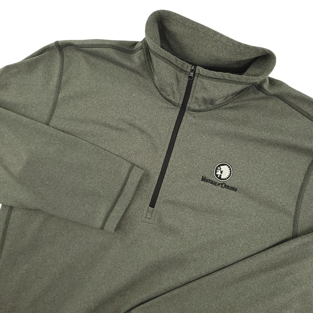 The North Face Tech Fleece 1/4 Zip Pullover Mens XL Green Mutual Of Omaha